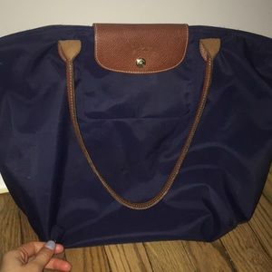 Navy blue authentic Longchamp Le Pliage tote